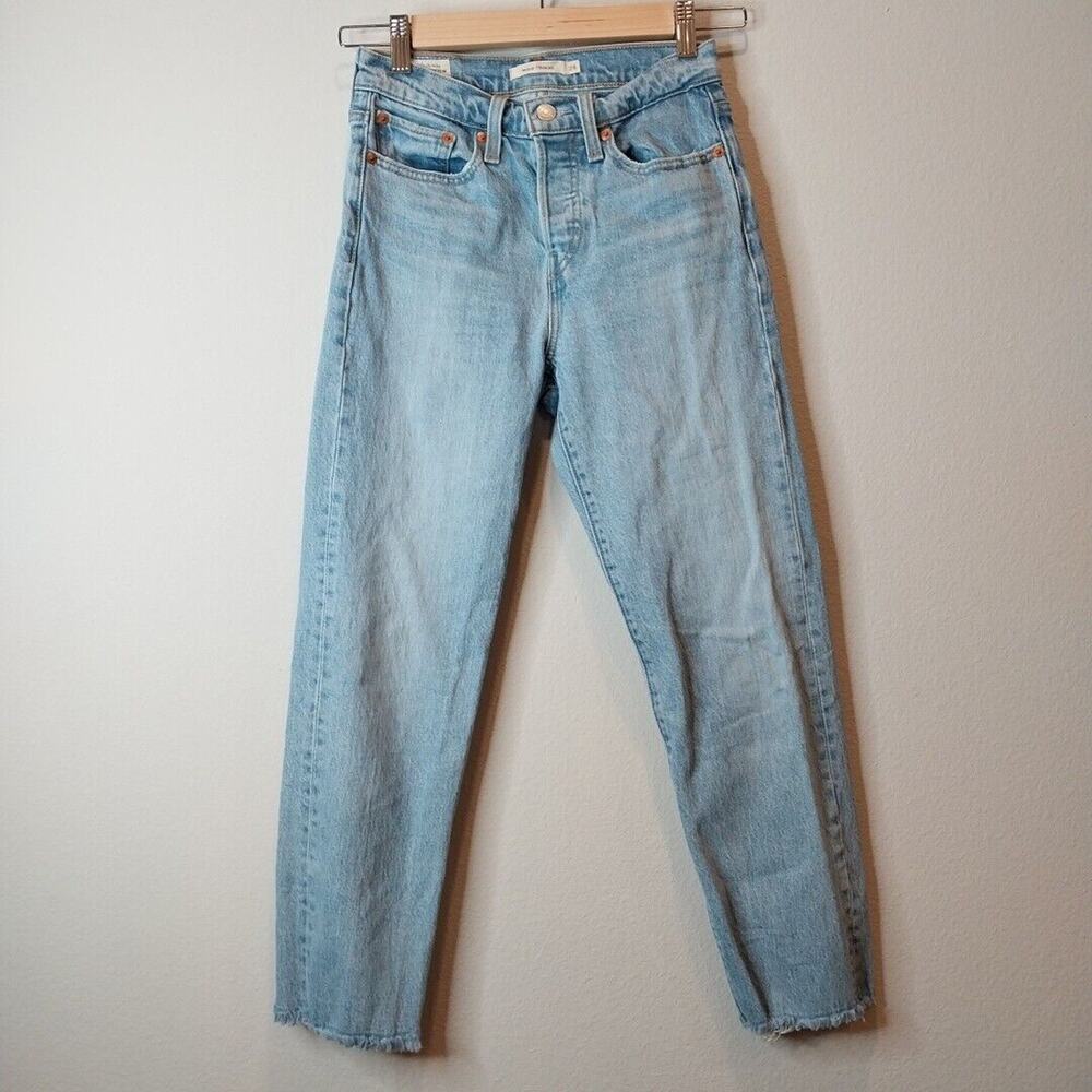 Levi's Jeans Wedgie Straight Big E Buttonfly Women's‎ Blue Denim Pants Size 24